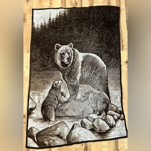 Vintage Biederlack blanket with bears
